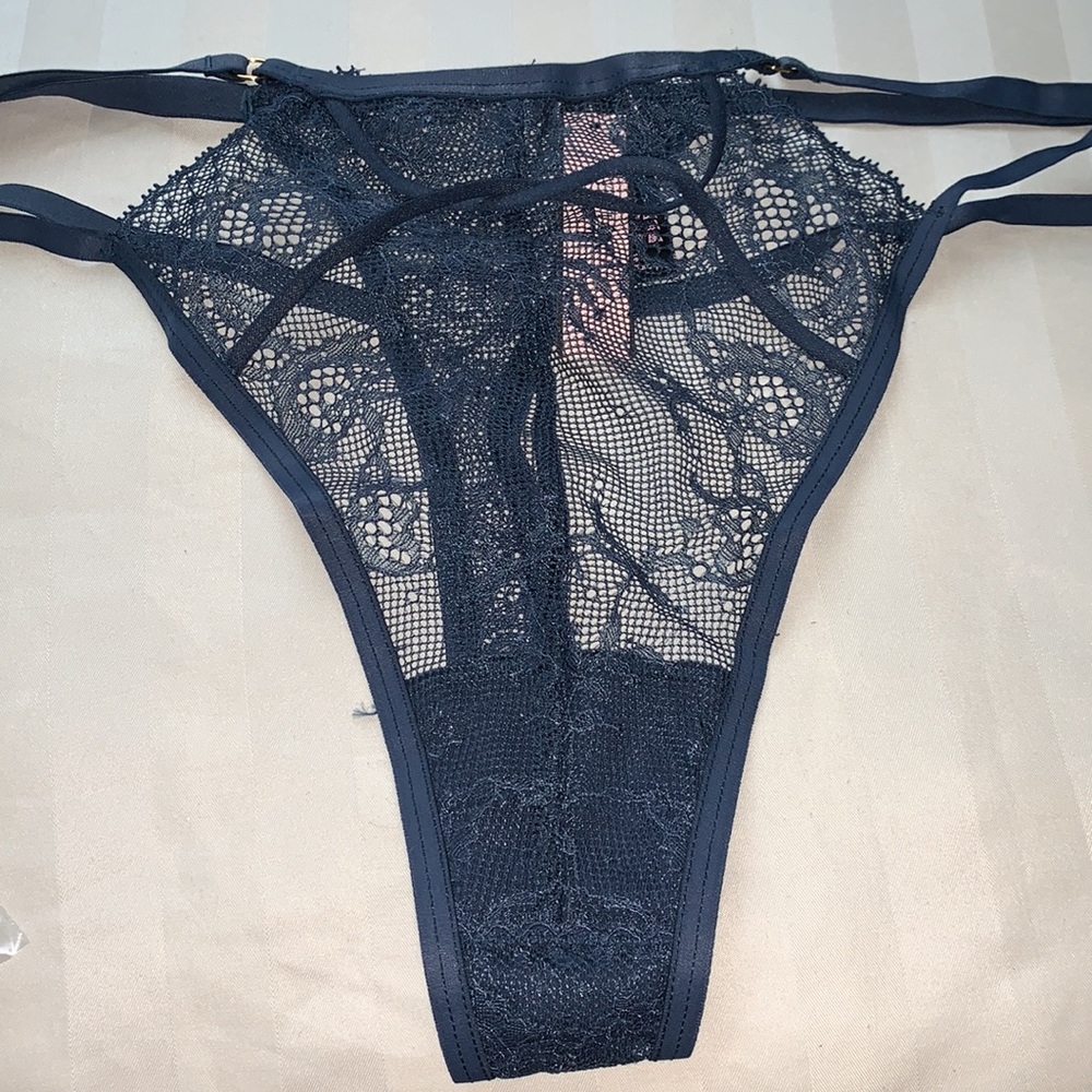 VS lace strappy panty dark 🌊 sea color - Picture 5 of 11